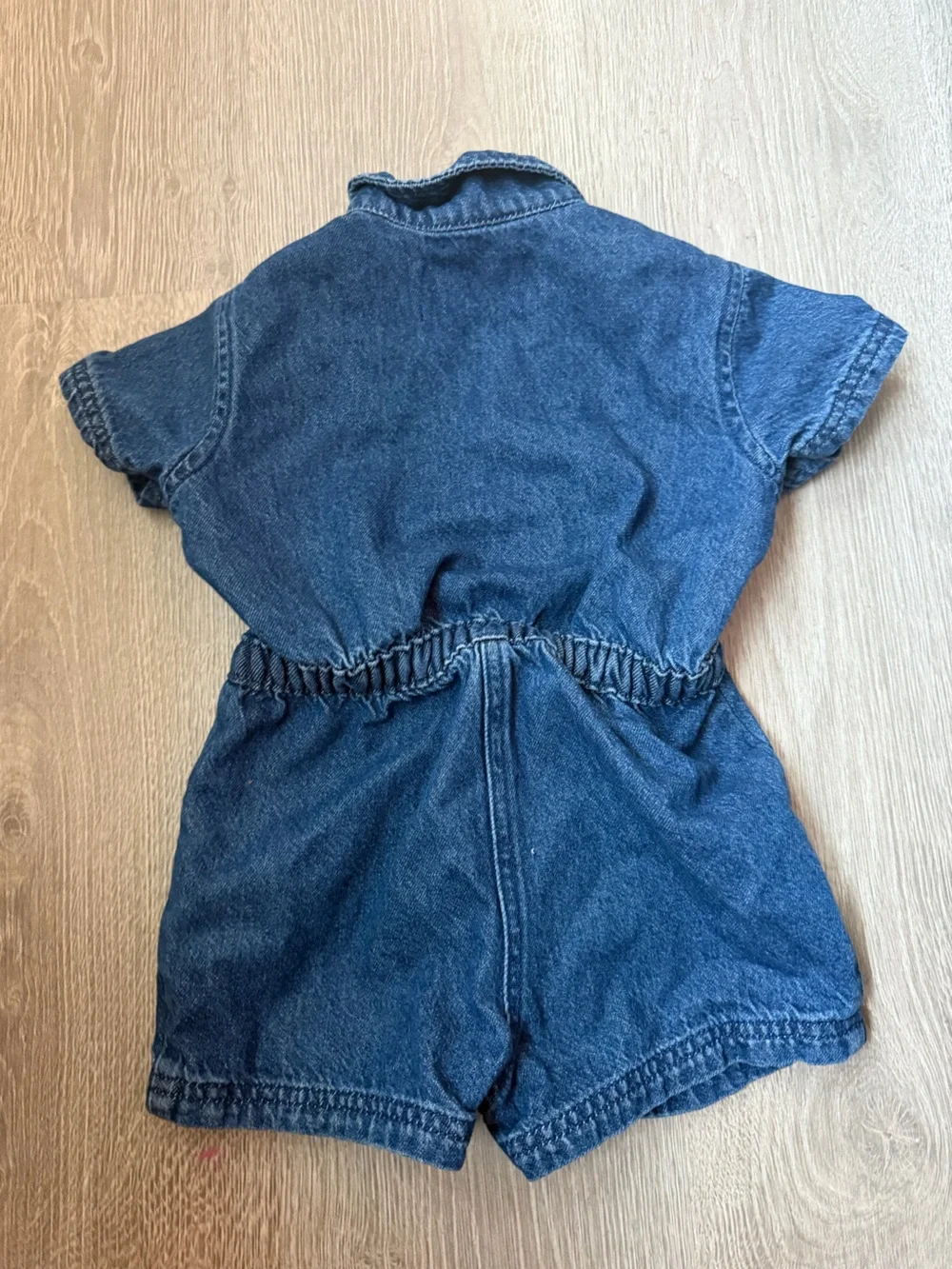 Old Navy Dark Blue Denim Short Sleeve Romper